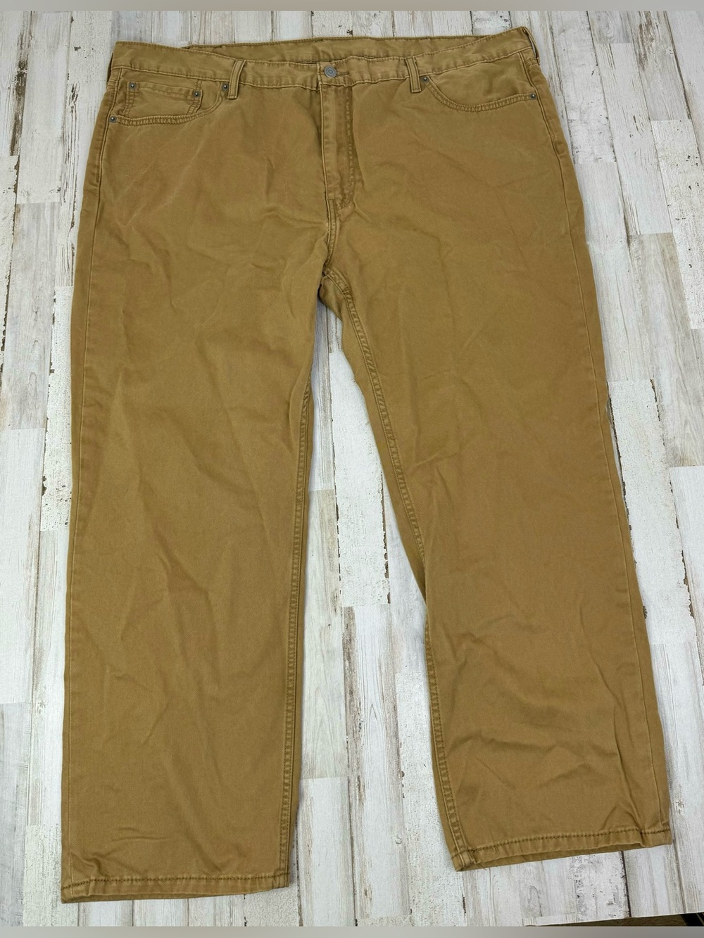 Levis 514 Pants Jeans Men 48x29 Denim Stretch Tan Straight